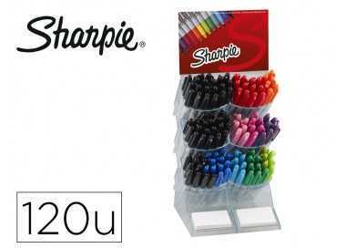 Rotulador sharpie fine expositor sobremesa de 120 unidades colores surtidos