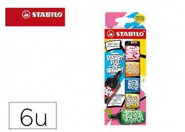 Rotulador stabilo boss mini fluorescente by snooze one estuche de 6 unidades colores surtidos