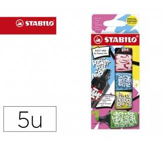 Rotulador stabilo boss mini fluorescente by snooze one estuche de 5 unidades colores surtidos