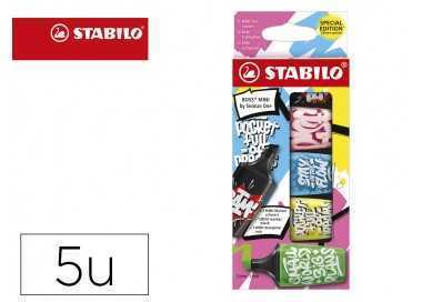 Rotulador stabilo boss mini fluorescente by snooze one estuche de 5 unidades colores surtidos