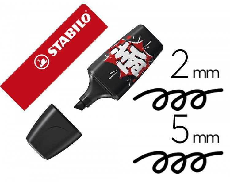 Rotulador stabilo boss mini fluorescente by snooze one negro