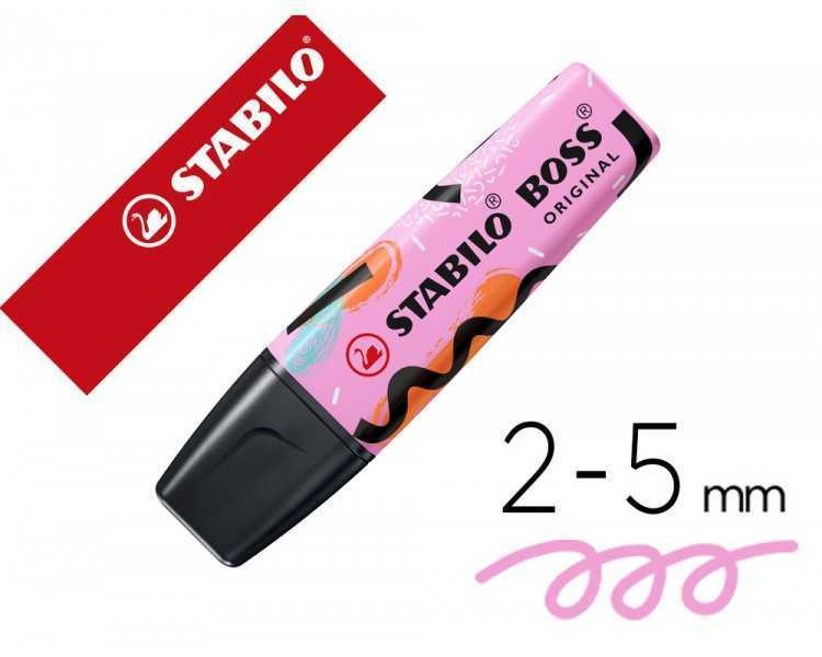 Rotulador stabilo boss fluorescente original pastel by ju schnee fucsia helado