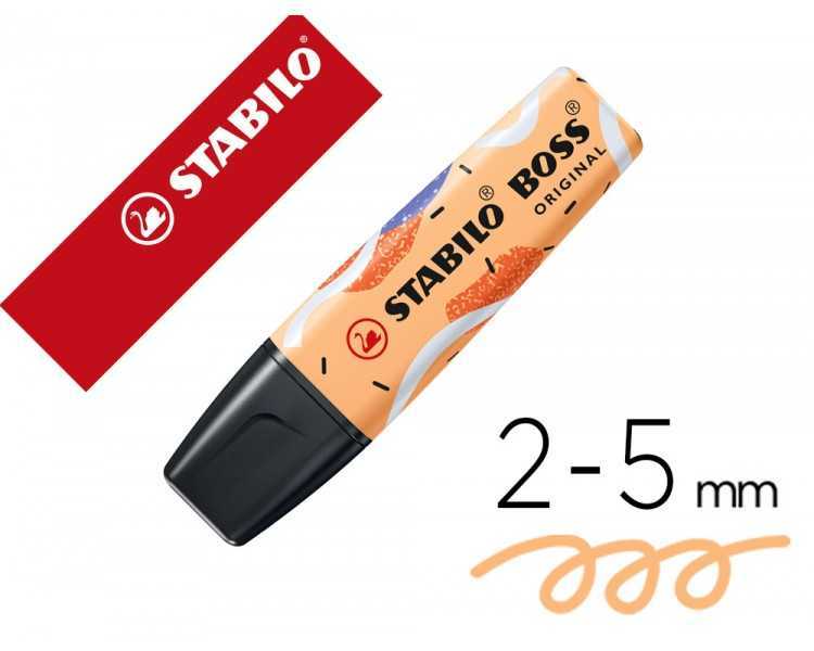 Rotulador stabilo boss fluorescente original pastel by ju schnee naranja palido