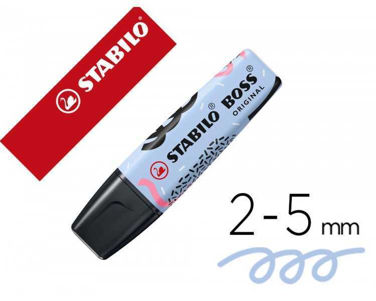 Rotulador stabilo boss fluorescente original pastel by ju schnee azul nublado