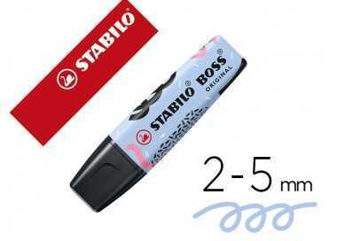 Rotulador stabilo boss fluorescente original pastel by ju schnee azul nublado