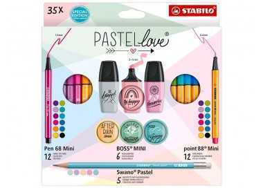 Set stabilo pastel love mini world pen 68 / point 88 / boss / swano 35 unidades surtidas Set stabilo pastel love mini world pen 68 / point 88 / boss / swano 35 unidades surtidas