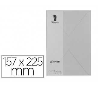 Sobre rossler coloretti c5 color gris claro 157x225 mm pack de 5 unidades