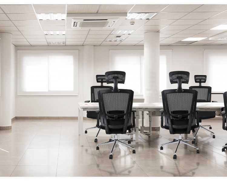 Silla giratoria q-connect ergonomica respaldo alto y reposacabeza ajustable en altura 1180+100x630x625 mm