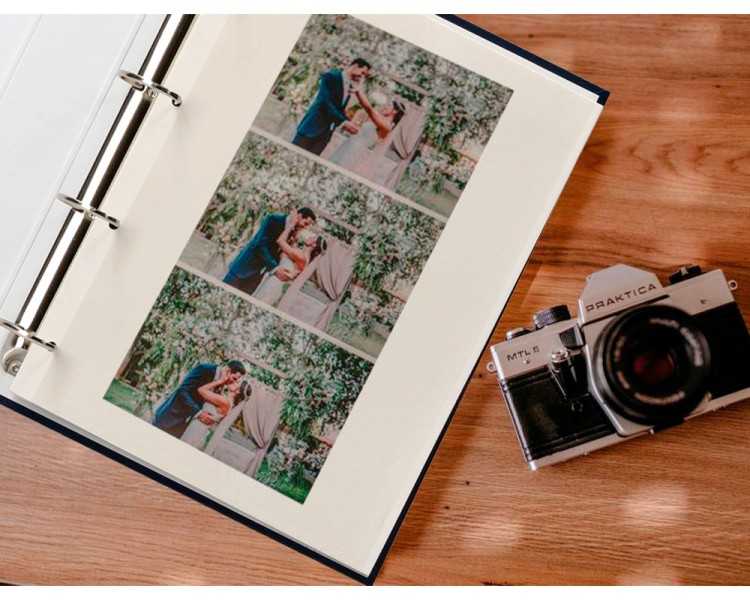 Album de fotos liderpapel anillas serie classic con 20 hojas autoadhesivas color azul
