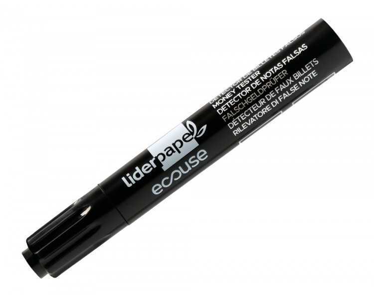 Rotulador liderpapel ecouse detector de billetes falsos cuerpo plastico 100% reciclado en blister