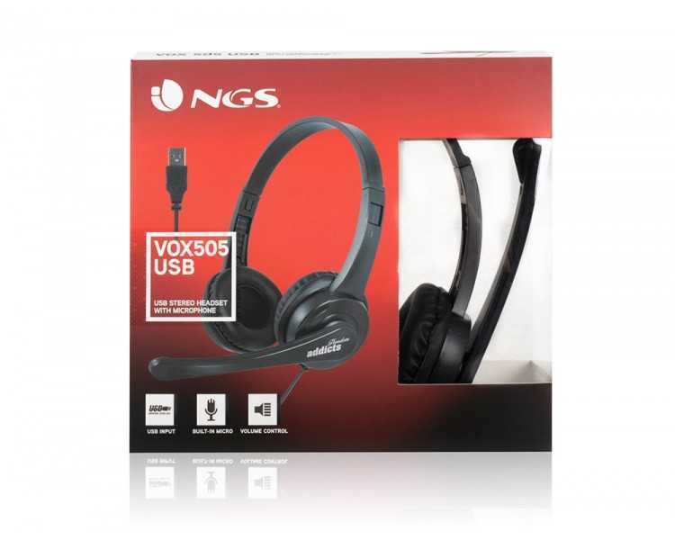Auricular ngs vox 505 microfono y control de volumen diadema ajustable