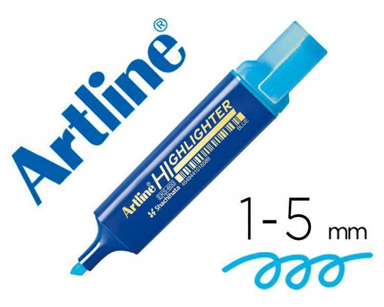 Rotulador artline fluorescente eks-600 azul punta biselada