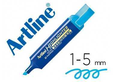 Rotulador artline fluorescente eks-600 azul punta biselada