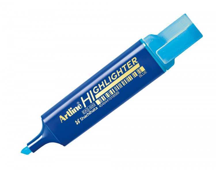 Rotulador artline fluorescente eks-600 azul punta biselada