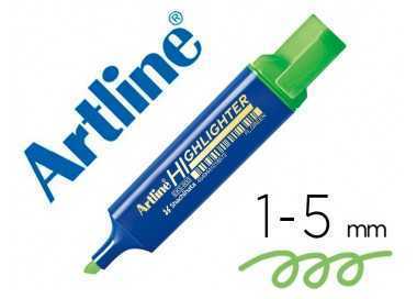 Rotulador artline fluorescente eks-600 verde punta biselada