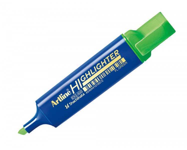 Rotulador artline fluorescente eks-600 verde punta biselada