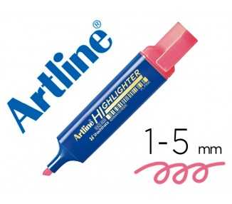 Rotulador artline fluorescente eks-600 rosa punta biselada