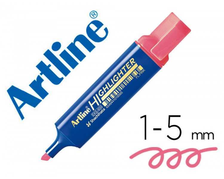 Rotulador artline fluorescente eks-600 rosa punta biselada