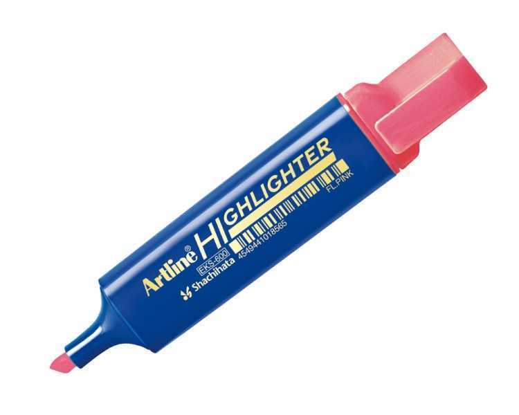 Rotulador artline fluorescente eks-600 rosa punta biselada