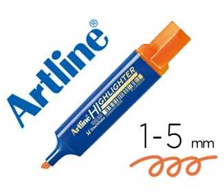 Rotulador artline fluorescente eks-600 naranja punta biselada
