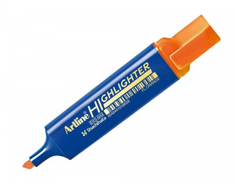 Rotulador artline fluorescente eks-600 naranja punta biselada