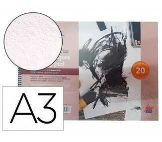 Bloc dibujo acuarela michel espiral din a3 con papel cristal intercalado 20 hojas 200 gr/m2 297x420 mm