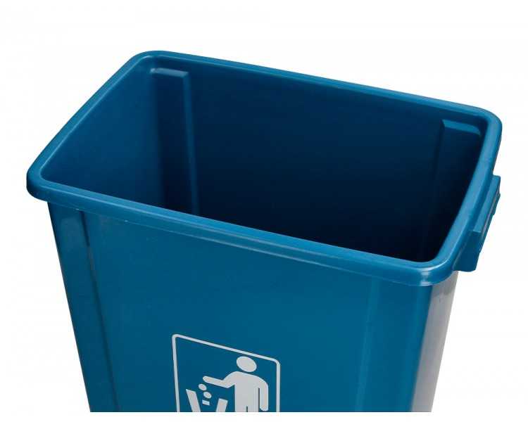Papelera contenedor q-connect plastico con tapa de balancin 20 litros azul 340x240x450 mm