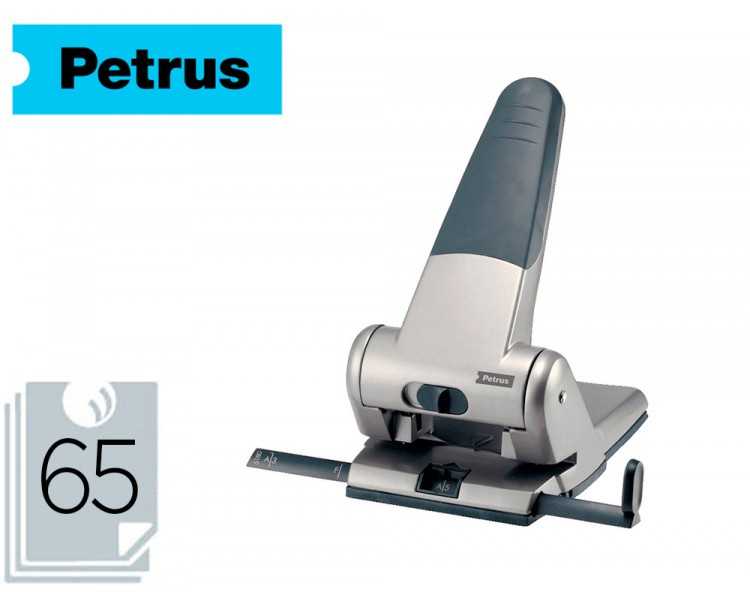 Taladrador petrus 305 metalico capacidad de 65 hojas color plata