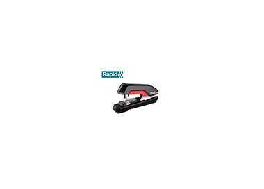 Grapadora rapid supreme s50 plastico capacidad de grapado 50 hojas usa grapas 24/6-8+ y 26/6-8+ color negro/rojo