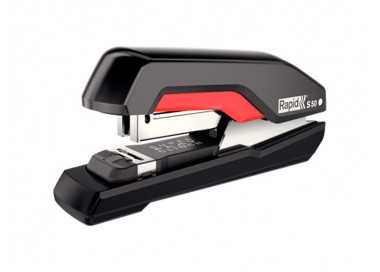 Grapadora rapid supreme s50 plastico capacidad de grapado 50 hojas usa grapas 24/6-8+ y 26/6-8+ color negro/rojo