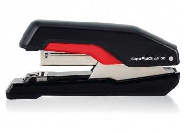 Grapadora rapid supreme s50 plastico capacidad de grapado 50 hojas usa grapas 24/6-8+ y 26/6-8+ color negro/rojo
