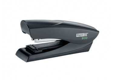 Grapadora rapid fashion eco plastico 100% reciclado capacidad 25 hojas usa grapas 24/6 y 26/6 color negro
