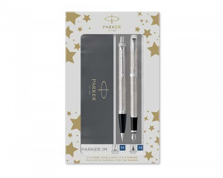 Juego parker im essential acero ct boligrafo + pluma