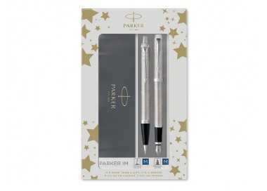 Juego parker im essential acero ct boligrafo + pluma
