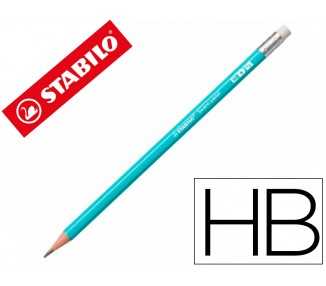 Lapices de grafito con goma stabilo swano mina 2,2 mm dureza hb azul pastel