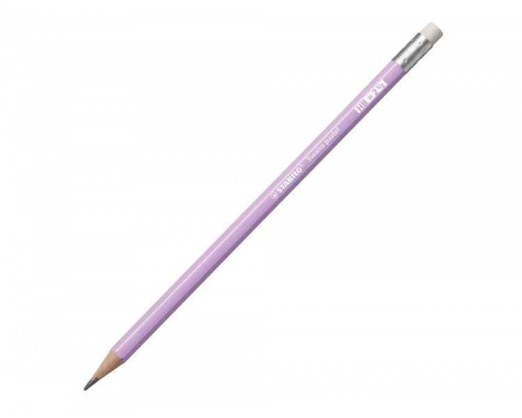 Lapices de grafito con goma stabilo swano mina 2,2 mm dureza hb lila pastel
