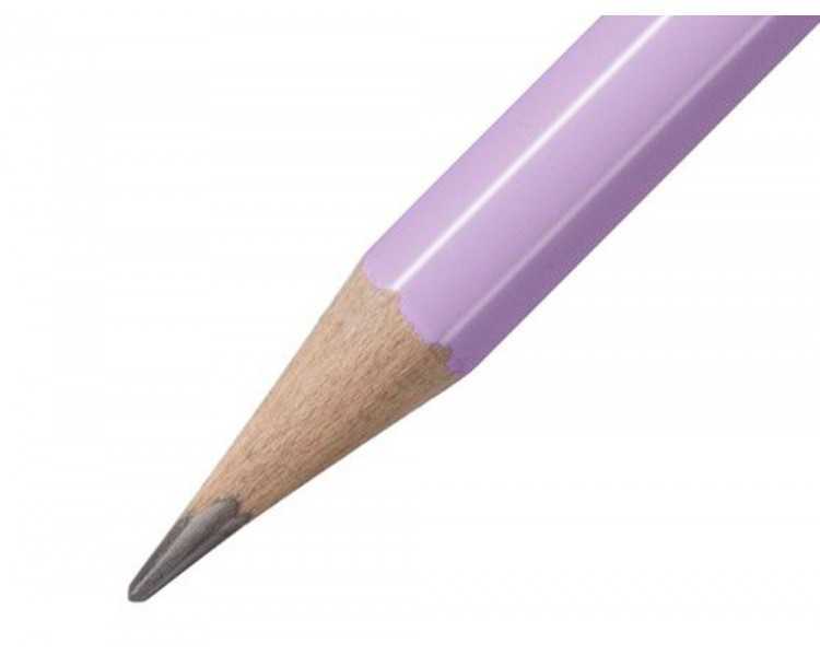 Lapices de grafito con goma stabilo swano mina 2,2 mm dureza hb lila pastel