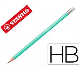 Lapices de grafito con goma stabilo swano mina 2,2 mm dureza hb verde pastel