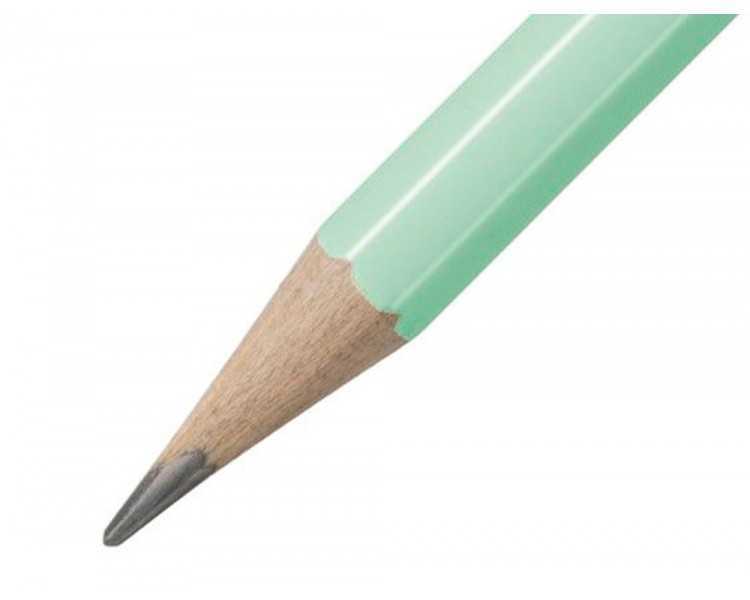Lapices de grafito con goma stabilo swano mina 2,2 mm dureza hb verde pastel