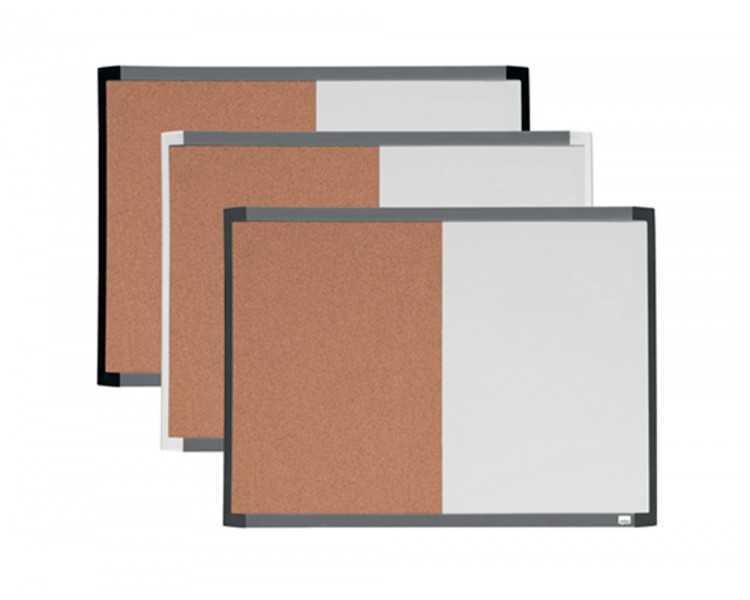 Pizarra blanca nobo magnetica con tablero de corcho 585x430 mm