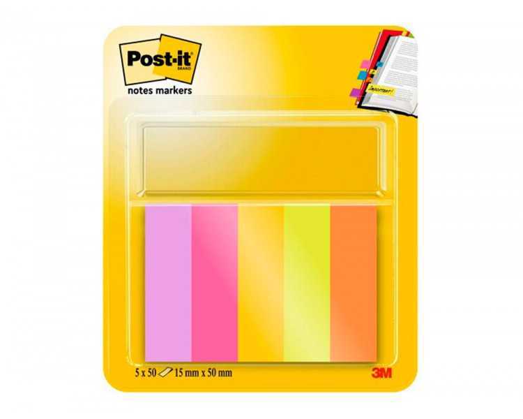 Bloc de notas adhesivas quita y pon post-it mininotas energetic colour 15 x 50 mm 50 hojas pack de 5 unidades