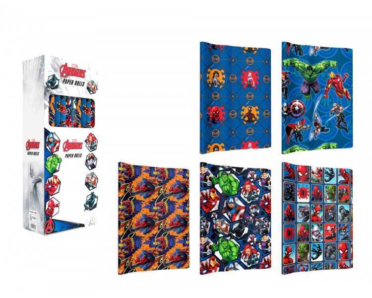 Papel de regalo basika marvel rollo de 70 x 200 cm 60 gr modelos surtidos
