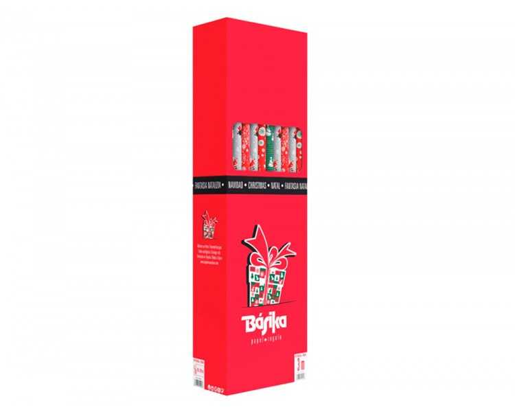 Papel de regalo basika navidad rollo ancho 1 mt longitud 3 m modelos surtidos gramaje 50 gr