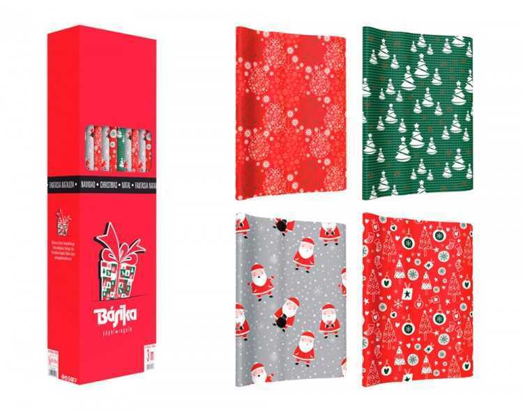 Papel de regalo basika navidad rollo ancho 1 mt longitud 3 m modelos surtidos gramaje 50 gr