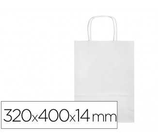 Bolsa papel q-connect celulosa blanco l con asa retorcida 320x400x14 mm