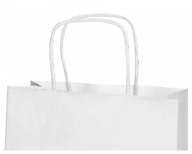 Bolsa papel q-connect celulosa blanco l con asa retorcida 320x400x14 mm