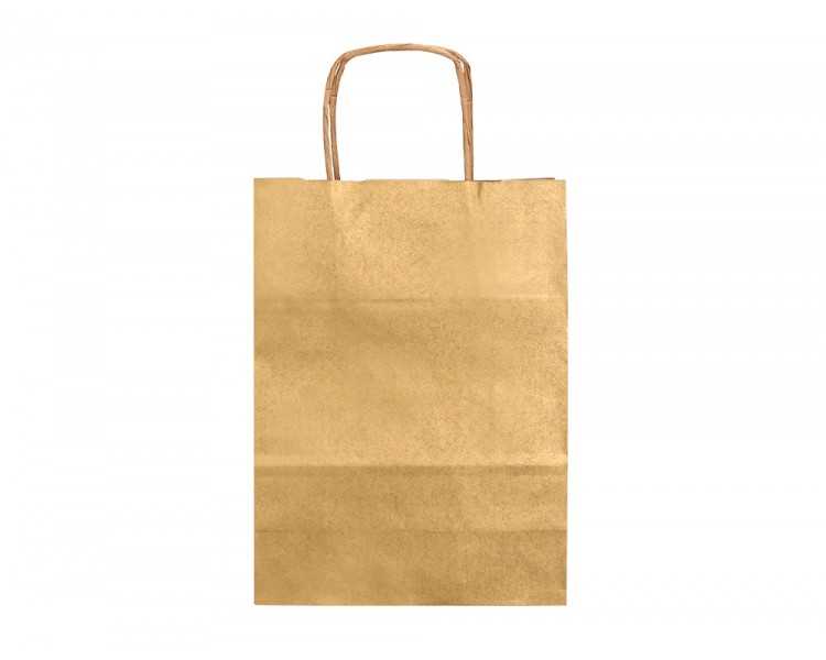 Bolsa papel q-connect kraft oro l con asa retorcida 320x400x14 mm