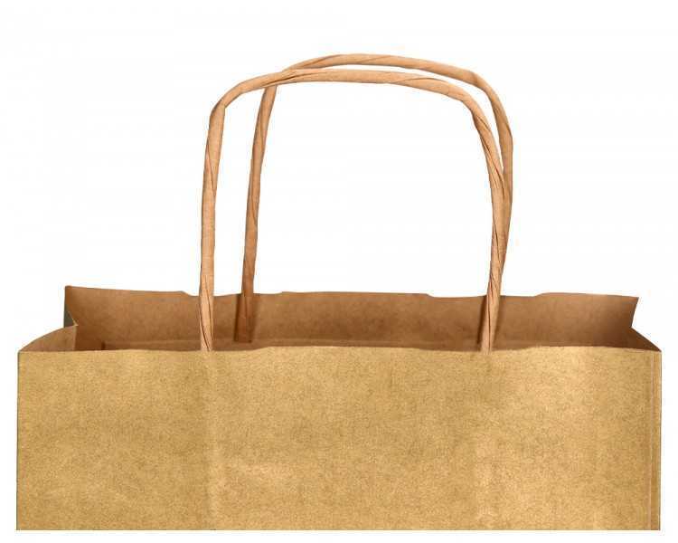 Bolsa papel q-connect kraft oro l con asa retorcida 320x400x14 mm