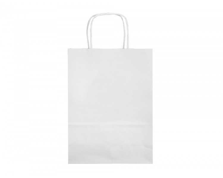 Bolsa papel q-connect celulosa blanco m con asa retorcida 270x370x12 mm