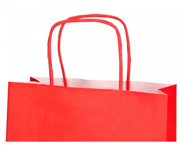 Bolsa papel q-connect celulosa rojo s con asa retorcida 240x320x10 mm